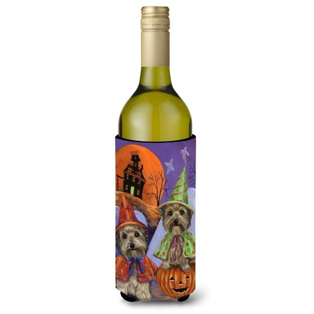 CAROLINES TREASURES 24 oz Yorkie Halloween Haunted House Wine Bottle Hugger PPP3241LITERK